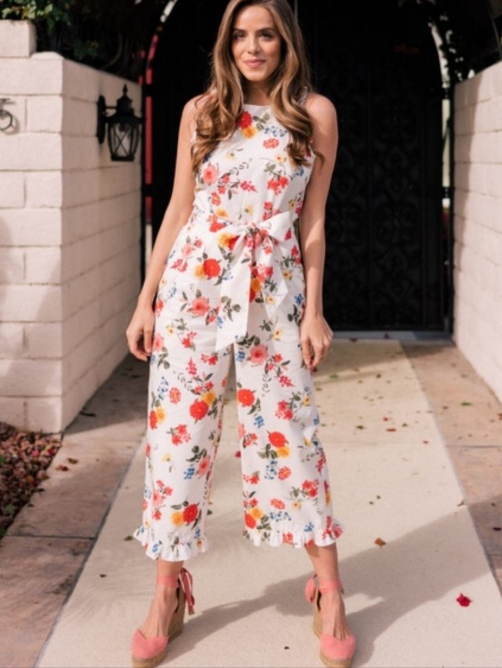 Gal Meets Glam Beverly Floral Jumpsuit Size 8